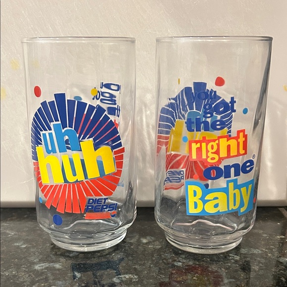Vgt. Diet Pepsi Retro Glass Set 90’s. You Got the Right one Baby. - Picture 2 of 3